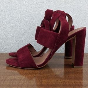 madewell octavia suede burgundy heels